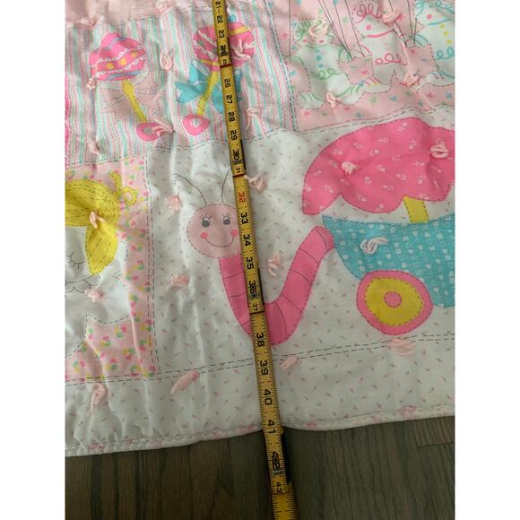It's a Girl, Quilt, 41x30", 1980s, Pink, Rectangle, Cute, Toys, ~ 230710-MEL 2 - Picture 5 of 6